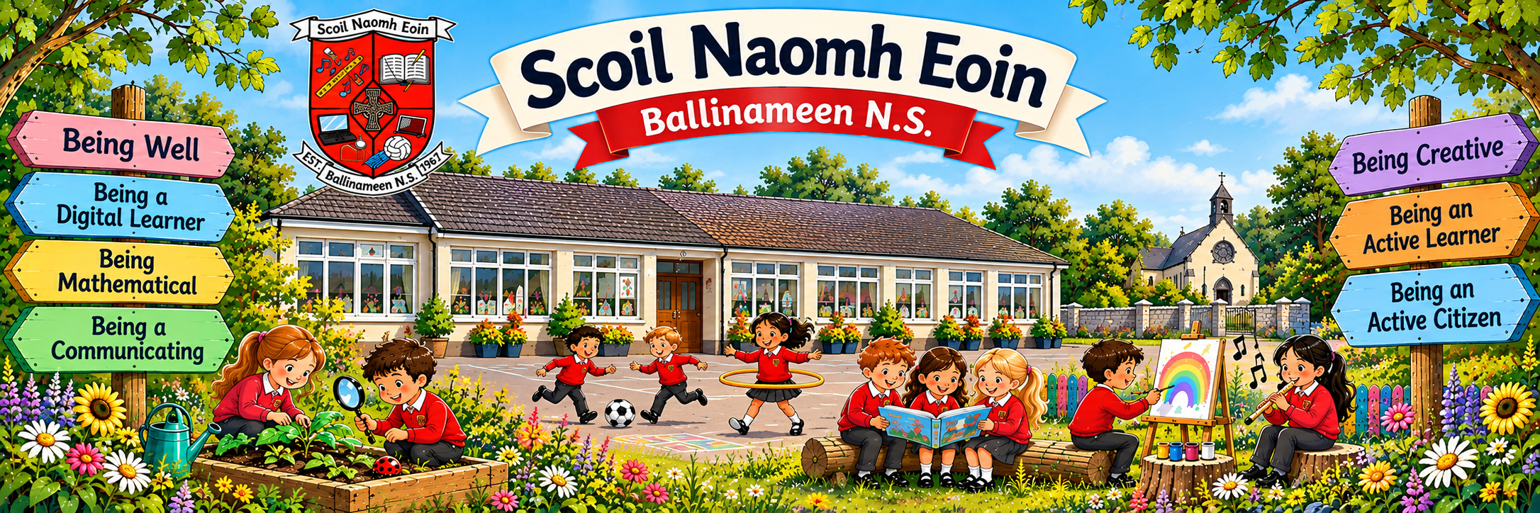Scoil Naomh Eoin School Garden Banner